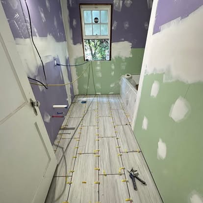 Custom tile floor installation